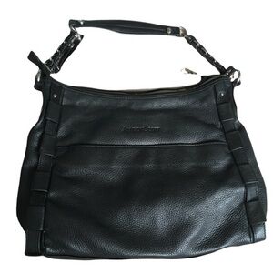 Allison Scott Black Leather Shoulder Bag